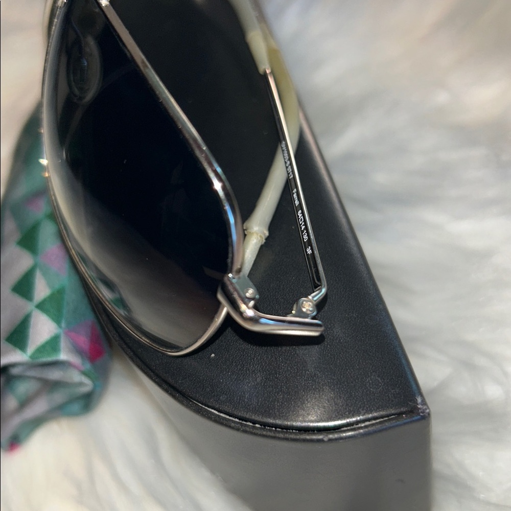 Oliver Peoples Silver and Blue Aviator Sunglasses - Picture 8 of 14